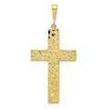 10K Gold Nugget Cross Pendant