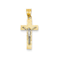 Two-Tone Diamond-Cut Crucifix Charm