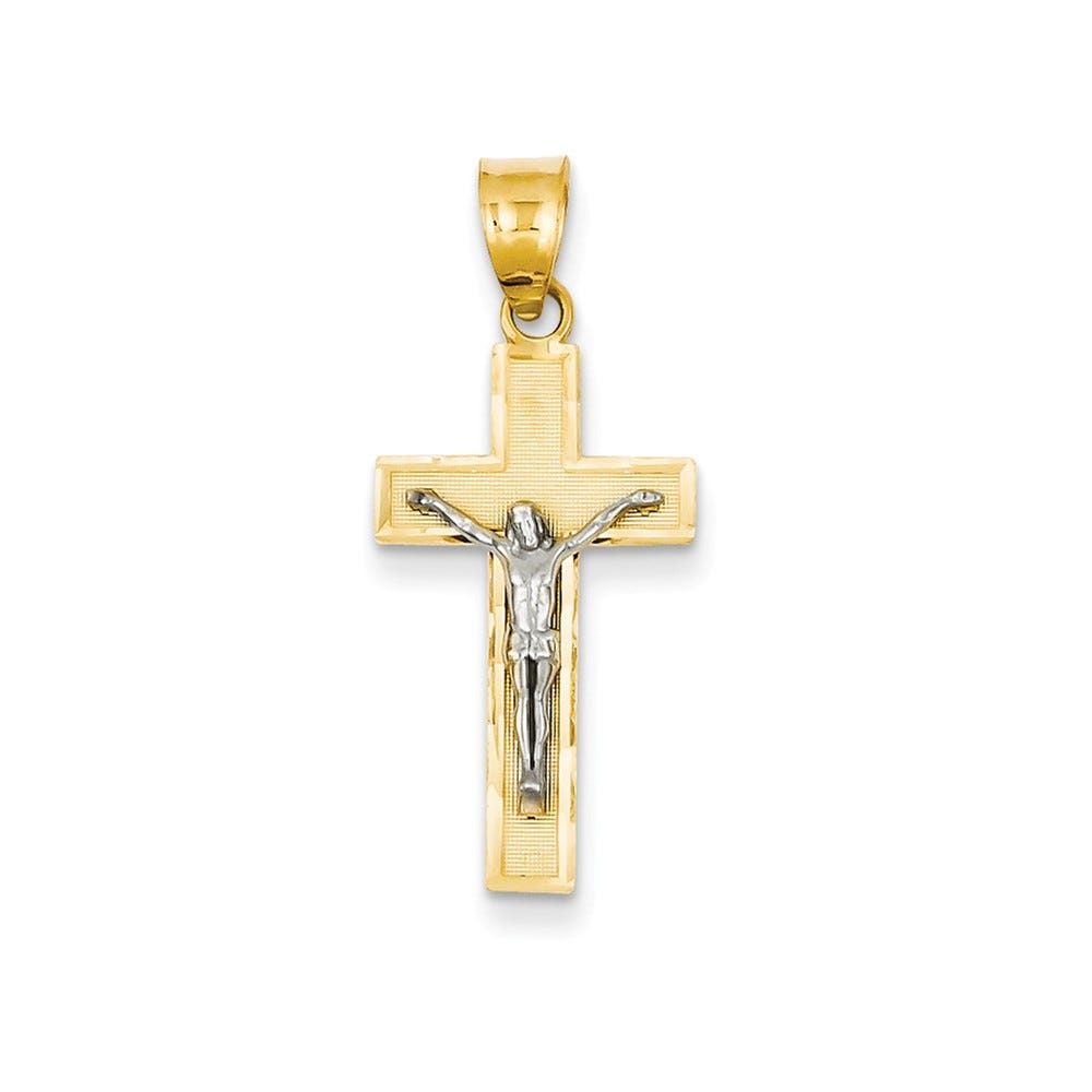 Two-Tone Diamond-Cut Crucifix Charm