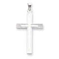 14K White Gold Solid Cross Pendant