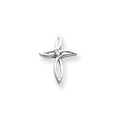 14K White Gold Diamond Cross Pendant
