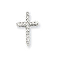 14K White Gold Diamond Cross Pendant