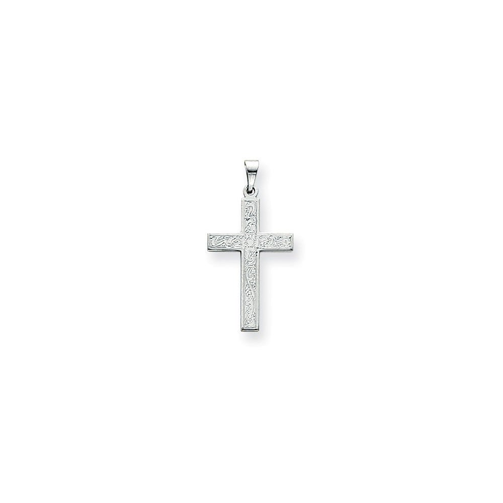 14K White Gold Cross Pendant