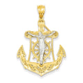 14K Two-Tone Mariner's Cross Pendant