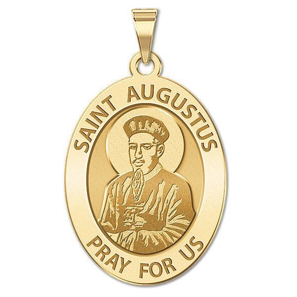 Saint Augustus Oval Religious Medal