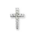 Diamond Cross Pendant In 14K White Gold