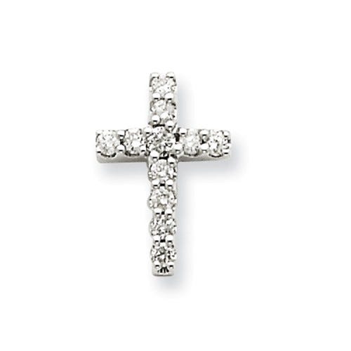 Diamond Cross Pendant In 14K White Gold