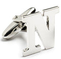 Genuine Sterling Silver Letter "N" Cufflinks