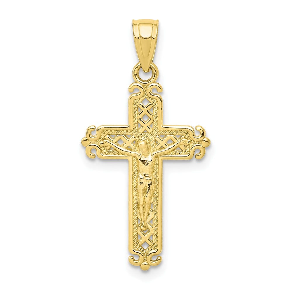 10K Gold Plated Crucifix Pendant