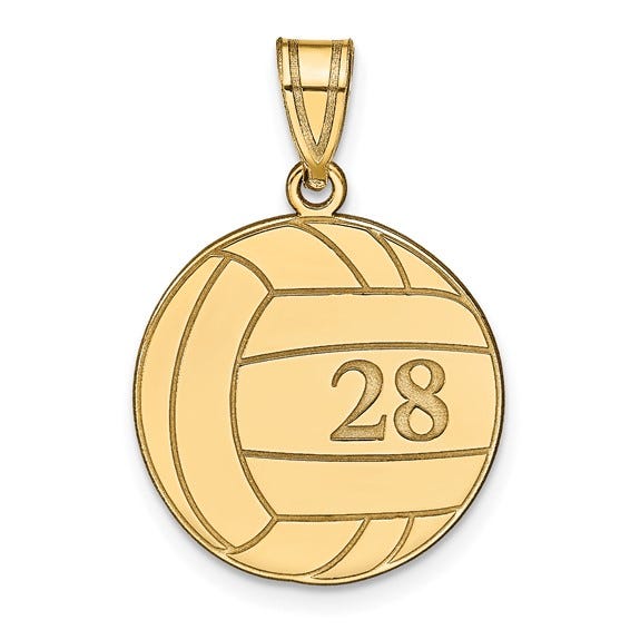Custom Volleyball Charm or Pendant with Number