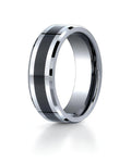 Cobalt Chrome & Black Ceramic Comfort Fit Approx. 0.28 Inch Wedding Band