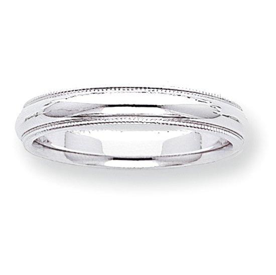 14K White Gold Approx. 0.16 Inch Milgrain Wedding Band