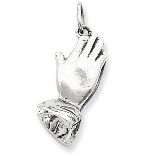 Antiqued 3-D Praying Hands Charm