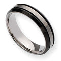 Titanium Two-Tone Grooved Approx. 0.24 Inch Brushed and Polished Wedding Band