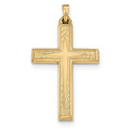 14K Yellow Gold Brushed And Polished Latin Cross