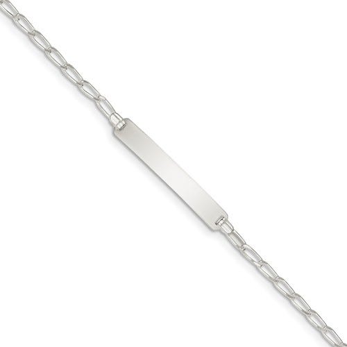 Custom Engraved Sterling Silver Children's Open Link ID Bracelet