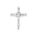 14K White Gold Diamond Marquise Cross Pendant
