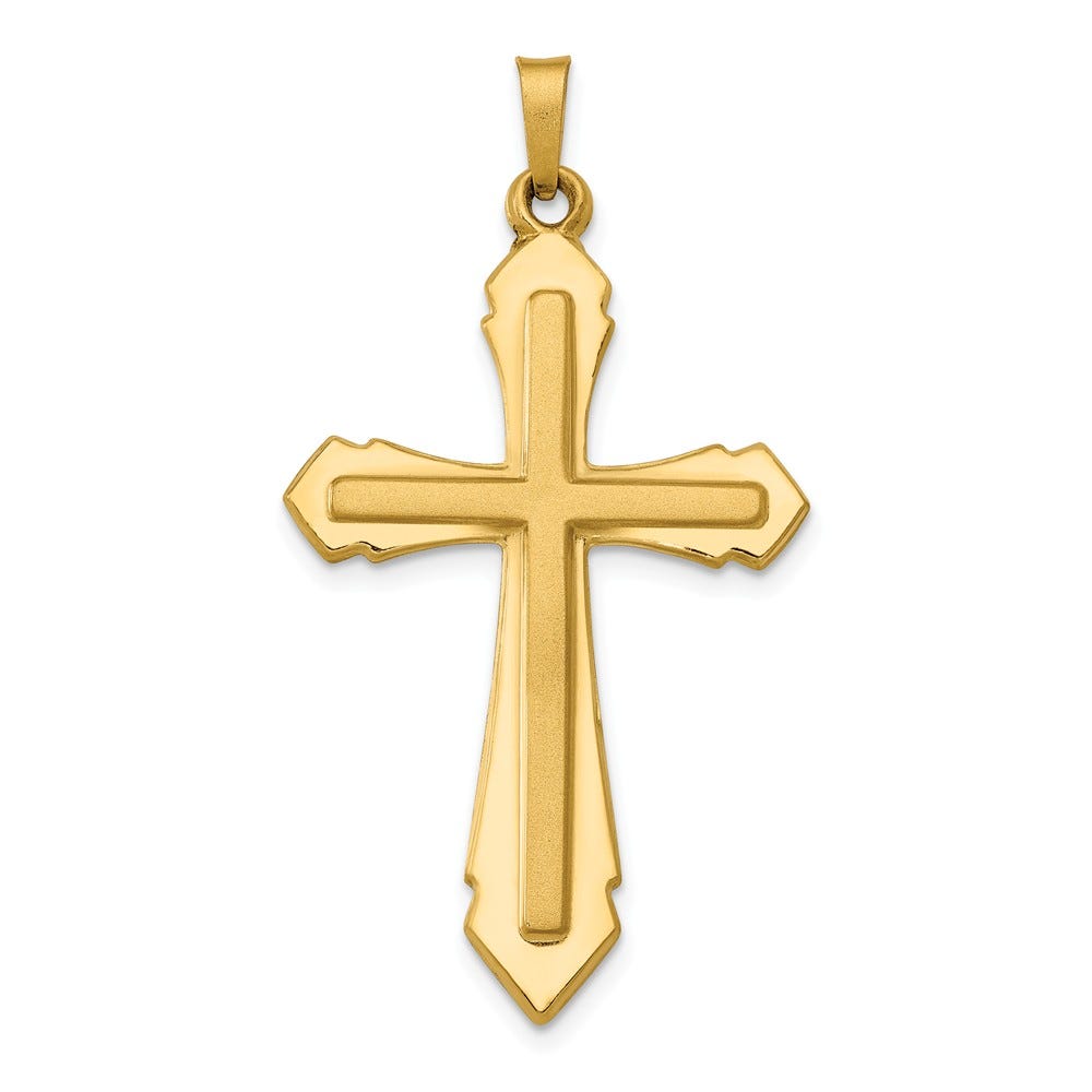 14K Gold Passion Spear-Tip Cross Pendant