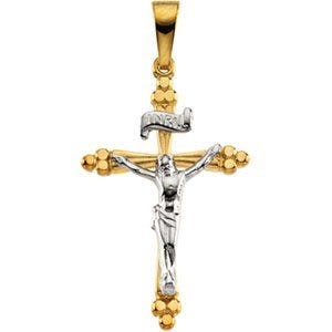 Two-Tone Crucifix Pendant