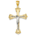 Two-Tone Ornate-Terminals Crucifix Pendant