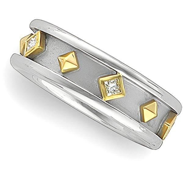 Two Tone Diamond Etruscan Band