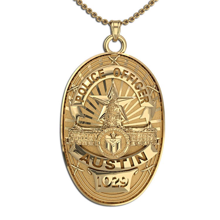 Personalized Austin,Texas Police Badge with Your Name, Rank, and Number