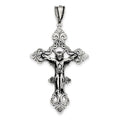 Sterling Silver Antiqued Inri Crucifix Pendant