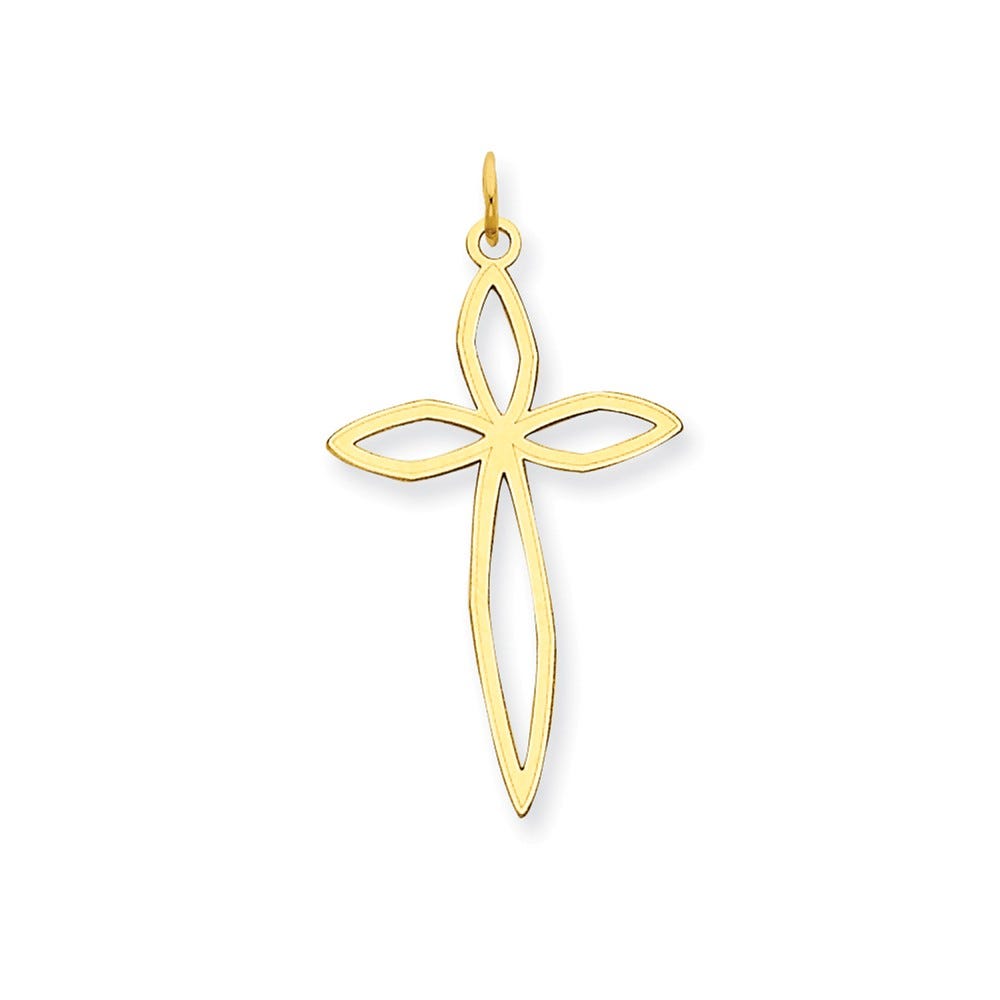 14K Gold Laser Designed Cross Pendant