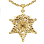 Personalized 6 Star Sheriff Badge with Number, Rank & Department
