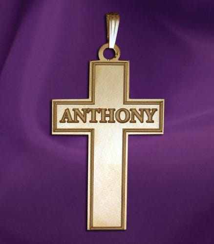 Personalized Cross With Block Name