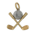 Two Tone Golf Ball with Clubs Charm
