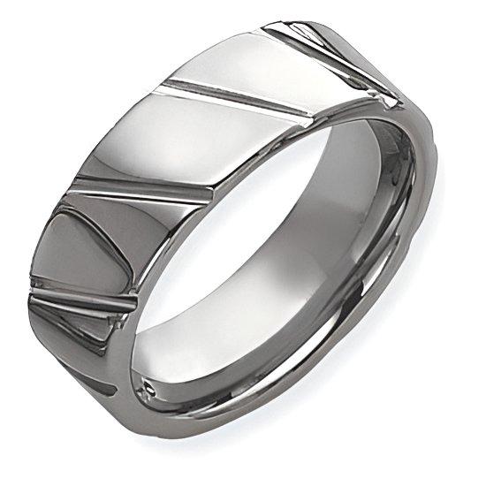 Dura Tungsten Grooved Approx. 0.31 Inch Polished Wedding Band