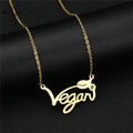 Vegan Necklace with Emerald & 18 Inch Chain