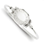 Oval With Decorative Border Locket Bangle Bracelet