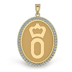 German Oldenburg Diamond Studded Horse Breed Oval Medal