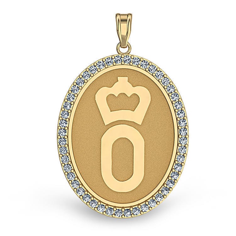 German Oldenburg Diamond Studded Horse Breed Oval Medal