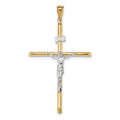 Two-Tone Polished Jesus Crucifix Pendant
