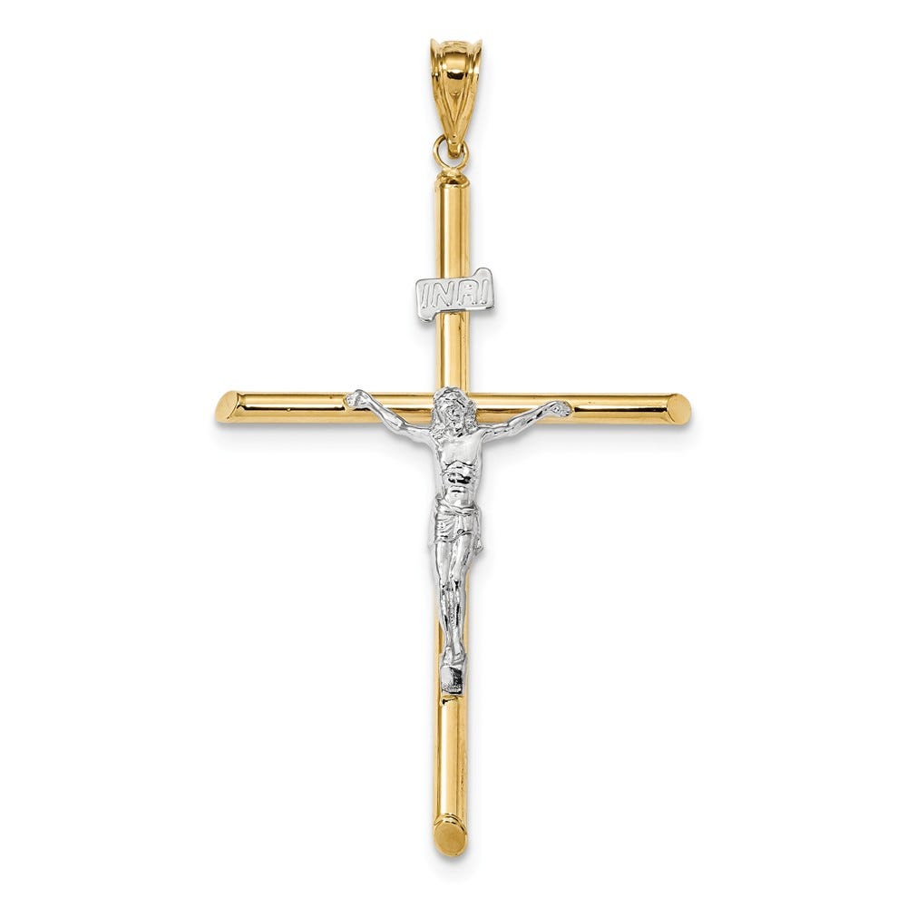 Two-Tone Polished Jesus Crucifix Pendant