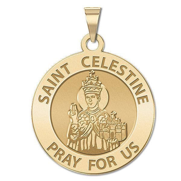 Saint Celestine Round Religious Medal