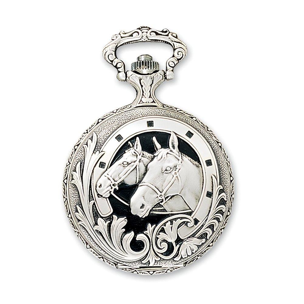 Charles Hubert Photo Chrome Tone Horse Pocket Watch