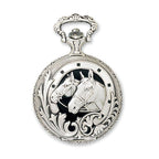 Charles Hubert Photo Chrome Tone Horse Pocket Watch