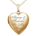 14K Gold-Filled Always & Forever In My Heart Photo Locket