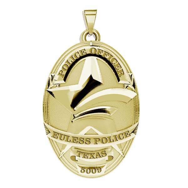 Personalized Texas Euless Police Badge with Your Rank, Number & Department