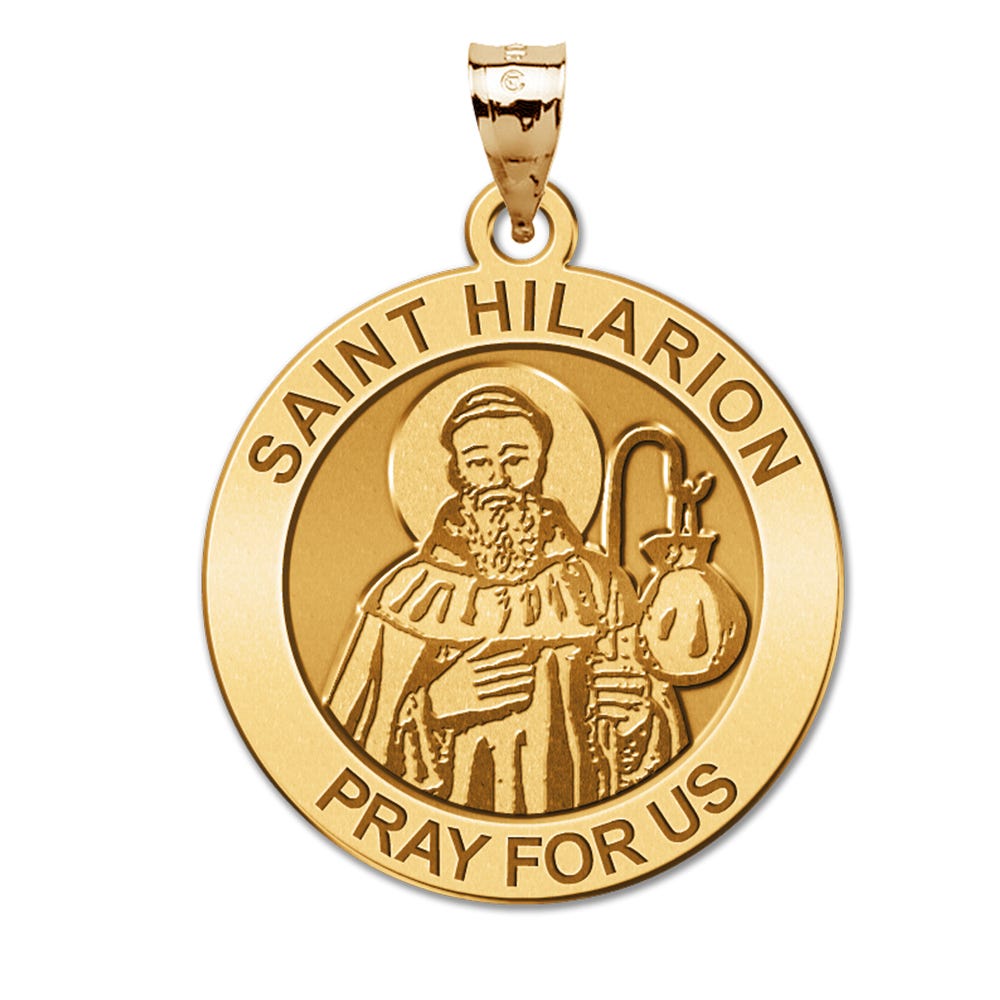 Saint Hilarion Round Religious Medal