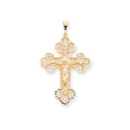 10K Openwork Clover-Ended Crucifix Charm