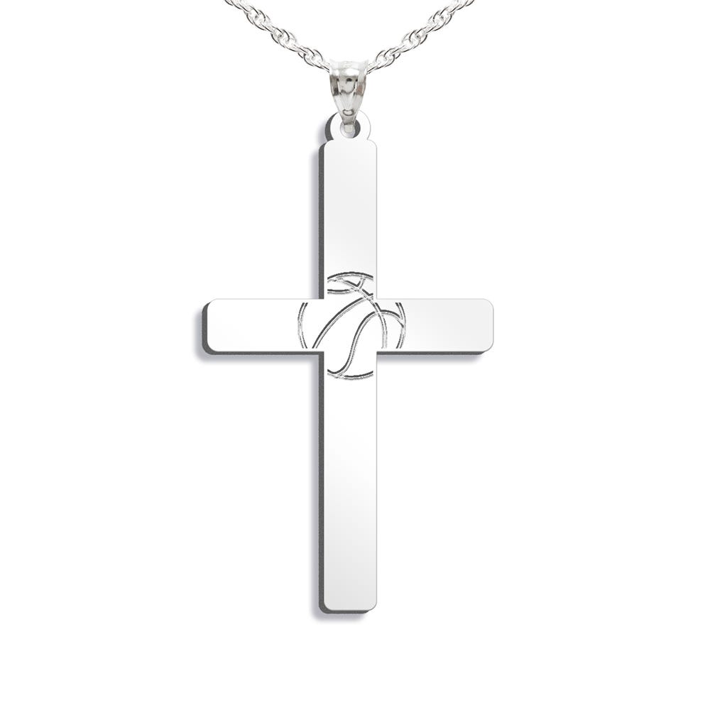 Basketball Cross Pendant