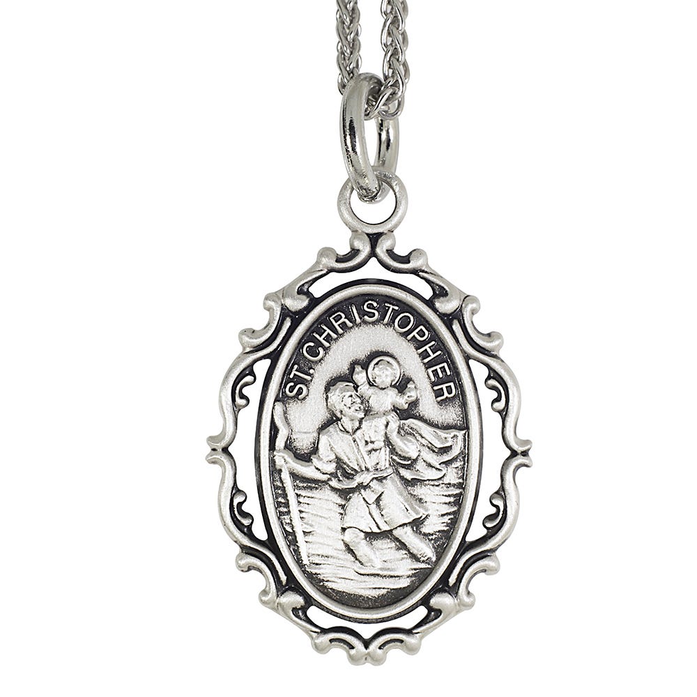 Saint Christopher Medal With Fancy Frame