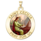 Saint Cecilia Round Religious Medal - "Color"