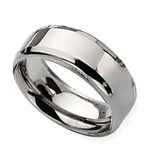 Titanium Beveled Edge Approx. 0.31 Inch Polished Band