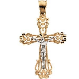 Two Tone Crucifix Pendant